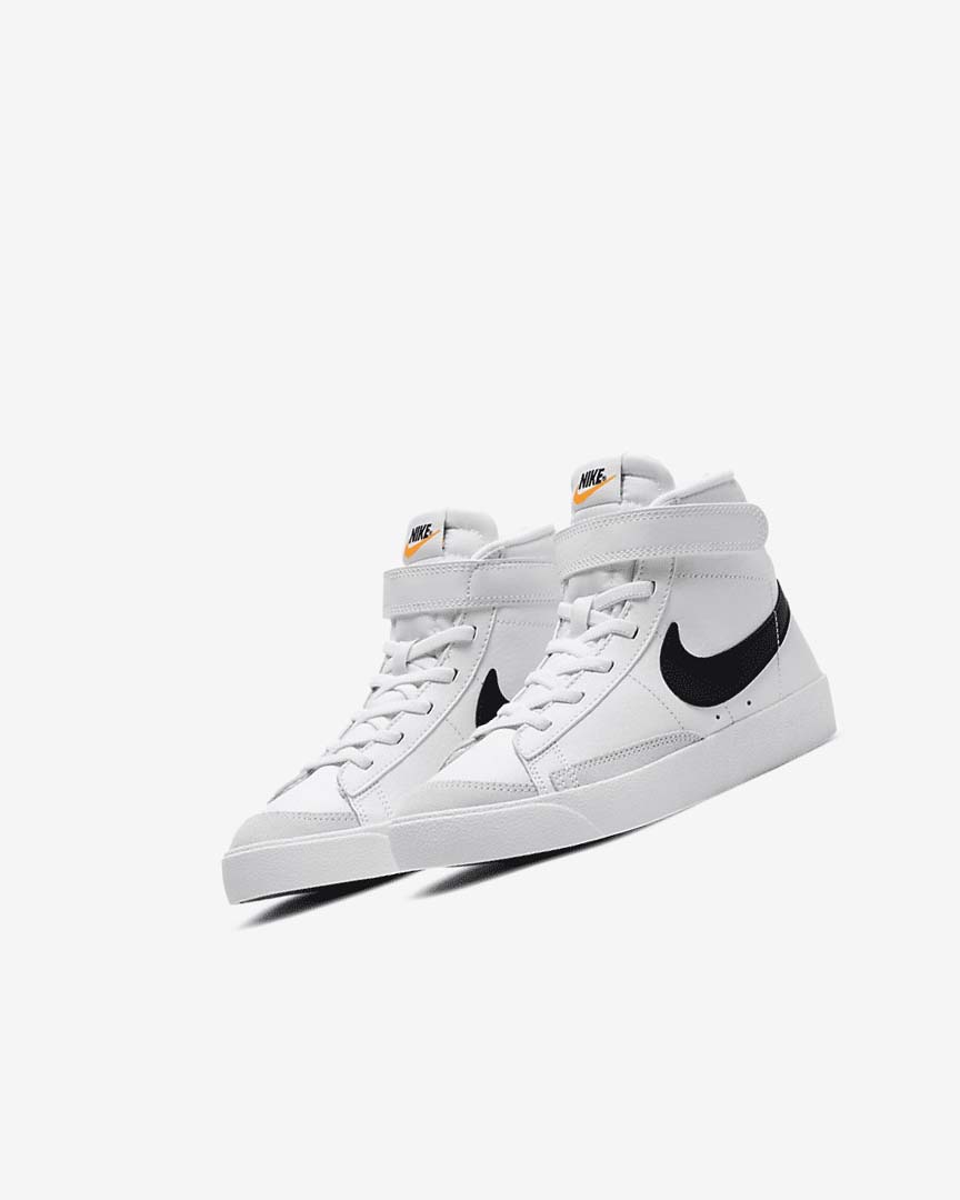 White / Orange / Black Nike Blazer Mid '77 Girls' Sneakers | CA_5322
