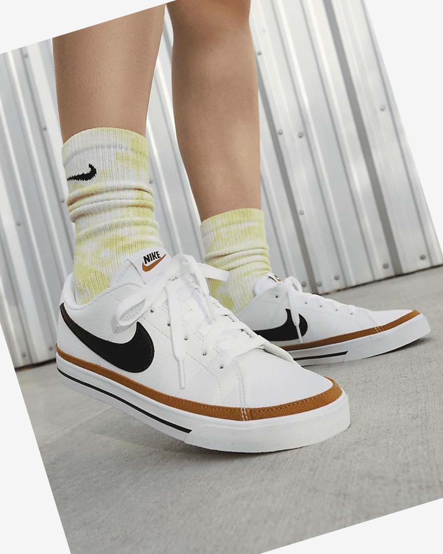 White / Orange / Black Nike Court Legacy Next Nature Women's Sneakers | CA_2953