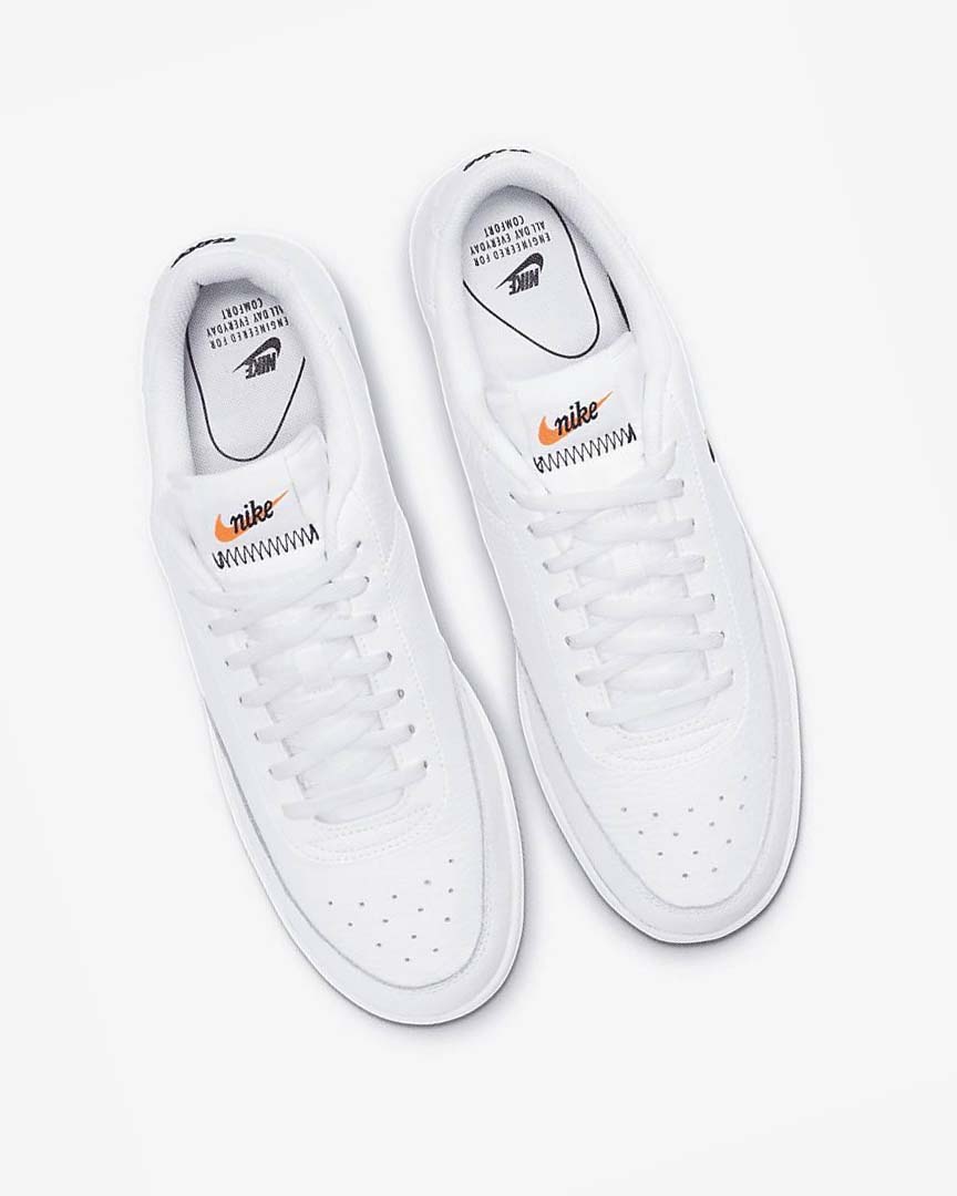 White / Orange / Black Nike Court Vintage Premium Men's Sneakers | CA_2789