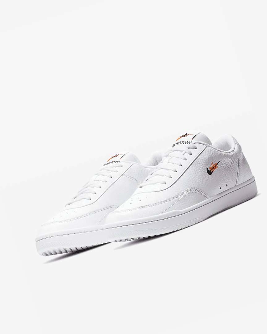 White / Orange / Black Nike Court Vintage Premium Men's Sneakers | CA_2789