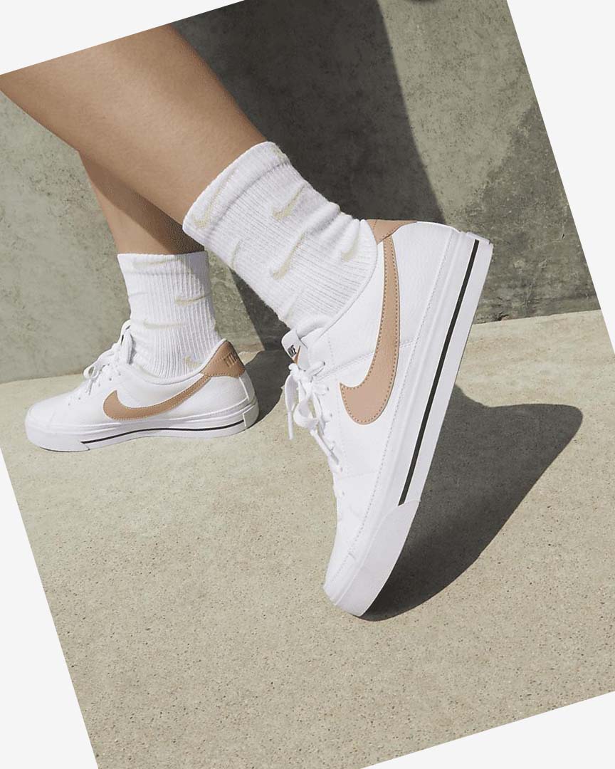 White / Orange / Black / Rose Nike Court Legacy Next Nature Women's Sneakers | CA_2317