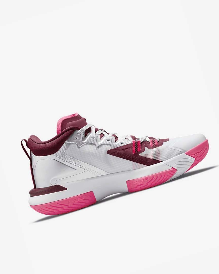 White / Pink / Burgundy Nike Zion 1 Men's Basketball Shoes | CA_2297