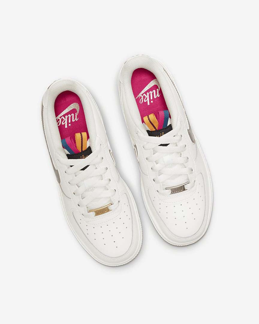 White / Pink / Metal Blue Grey Nike Air Force 1 LV8 Girls' Sneakers | CA_2269