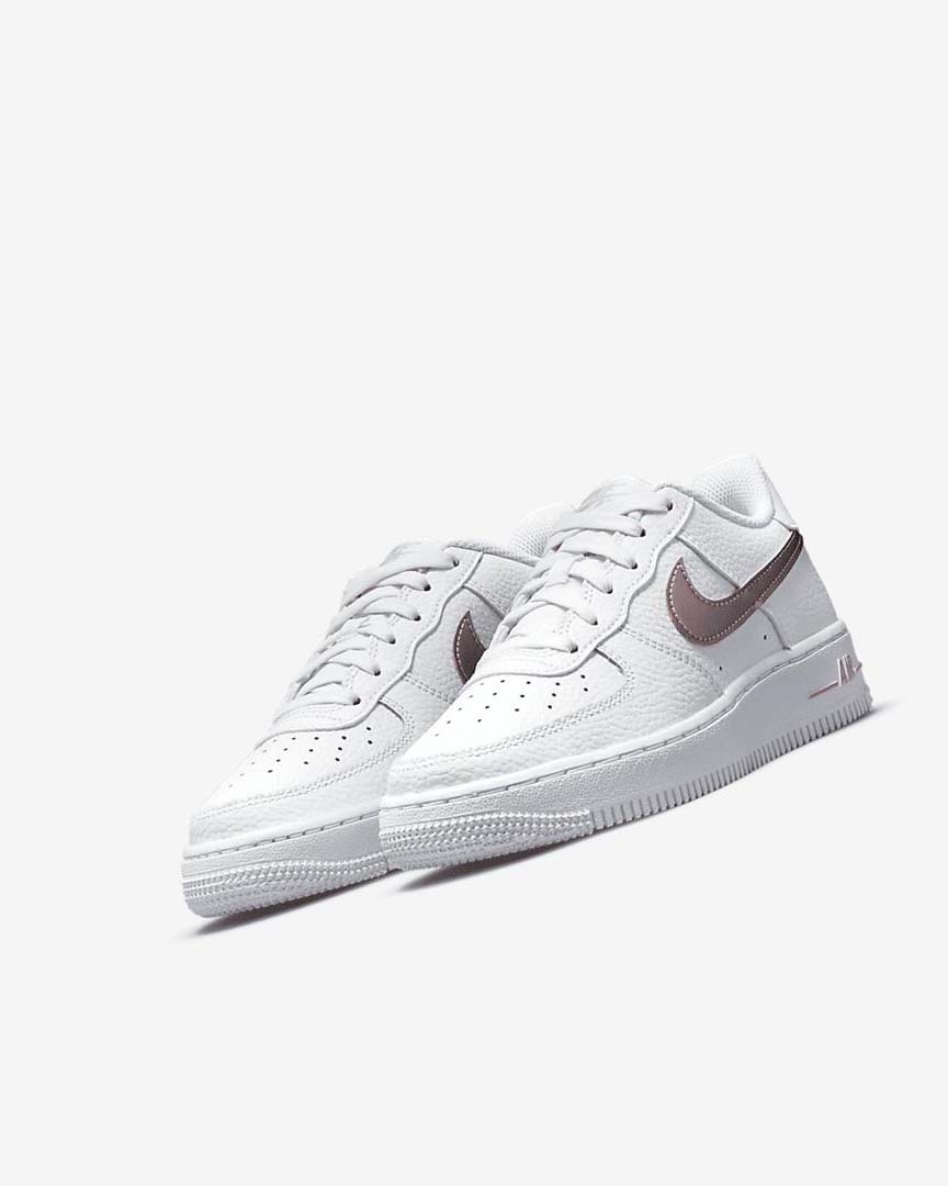 White / Pink Nike Air Force 1 Girls' Sneakers | CA_2694