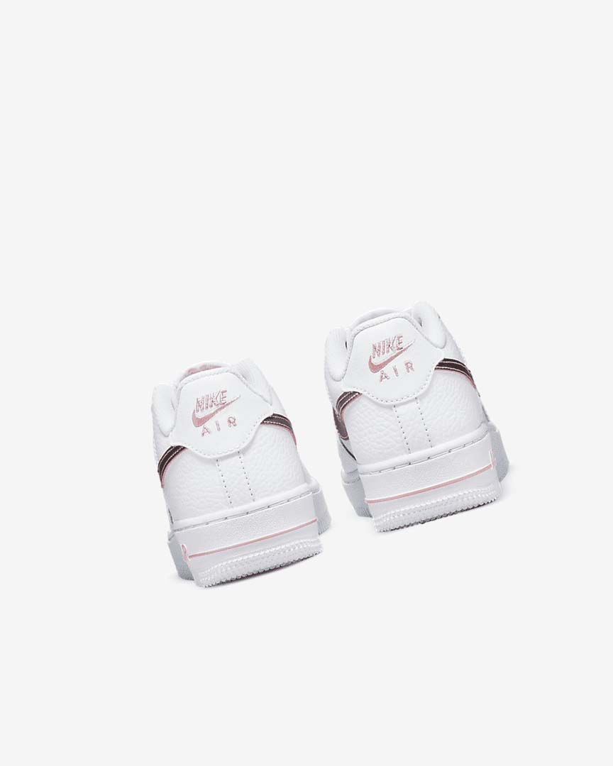 White / Pink Nike Air Force 1 Girls' Sneakers | CA_2694