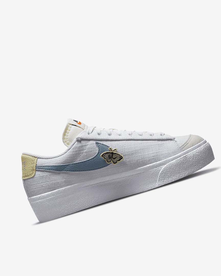 White / Pink / White / Blue Nike Blazer Low Platform Next Nature Women's Sneakers | CA_4614