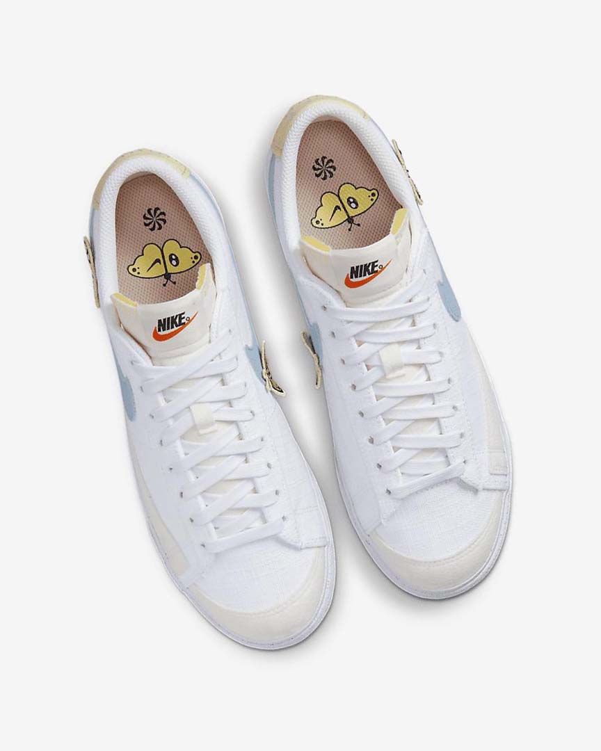 White / Pink / White / Blue Nike Blazer Low Platform Next Nature Women's Sneakers | CA_4614