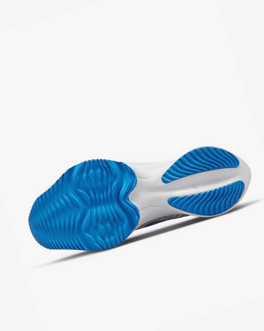 White / Platinum / Black / Blue Nike Air Zoom Tempo NEXT% Men's Running Shoes | CA_5209