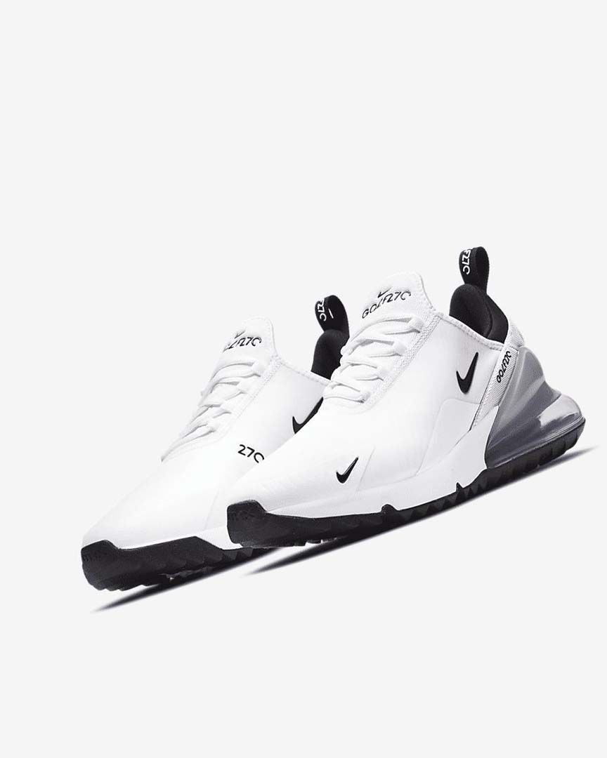 White / Platinum / Black Nike Air Max 270 G Women's Golf Shoes | CA_2596