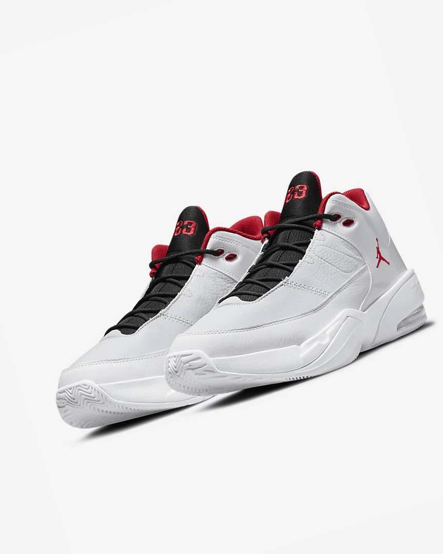 White / Platinum / Black / Red Nike Jordan Max Aura 3 Men's Basketball Shoes | CA_3274