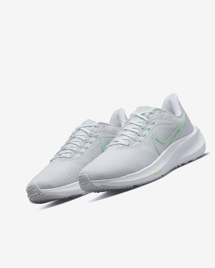 White / Platinum / Green / Mint Nike Air Zoom Pegasus 39 Women's Running Shoes | CA_5063
