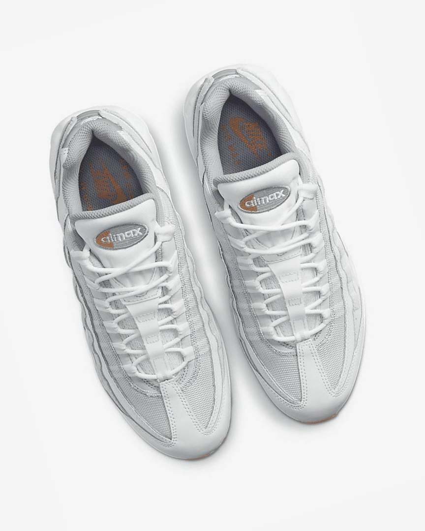 White / Platinum / Grey / Deep Yellow Nike Air Max 95 Men's Casual Shoes | CA_4915