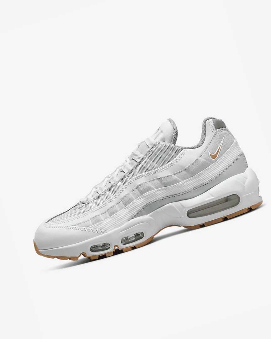 White / Platinum / Grey / Deep Yellow Nike Air Max 95 Men\'s Casual Shoes | CA_4915
