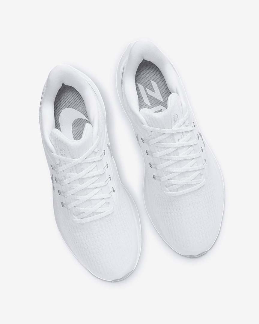 White / Platinum / Grey / Metal Silver Nike Air Zoom Pegasus 39 Women's Running Shoes | CA_5393