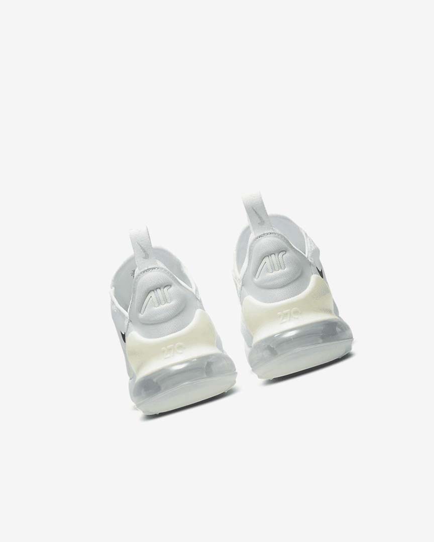 White / Platinum / Metal Silver Nike Air Max 270 Women's Casual Shoes | CA_4516