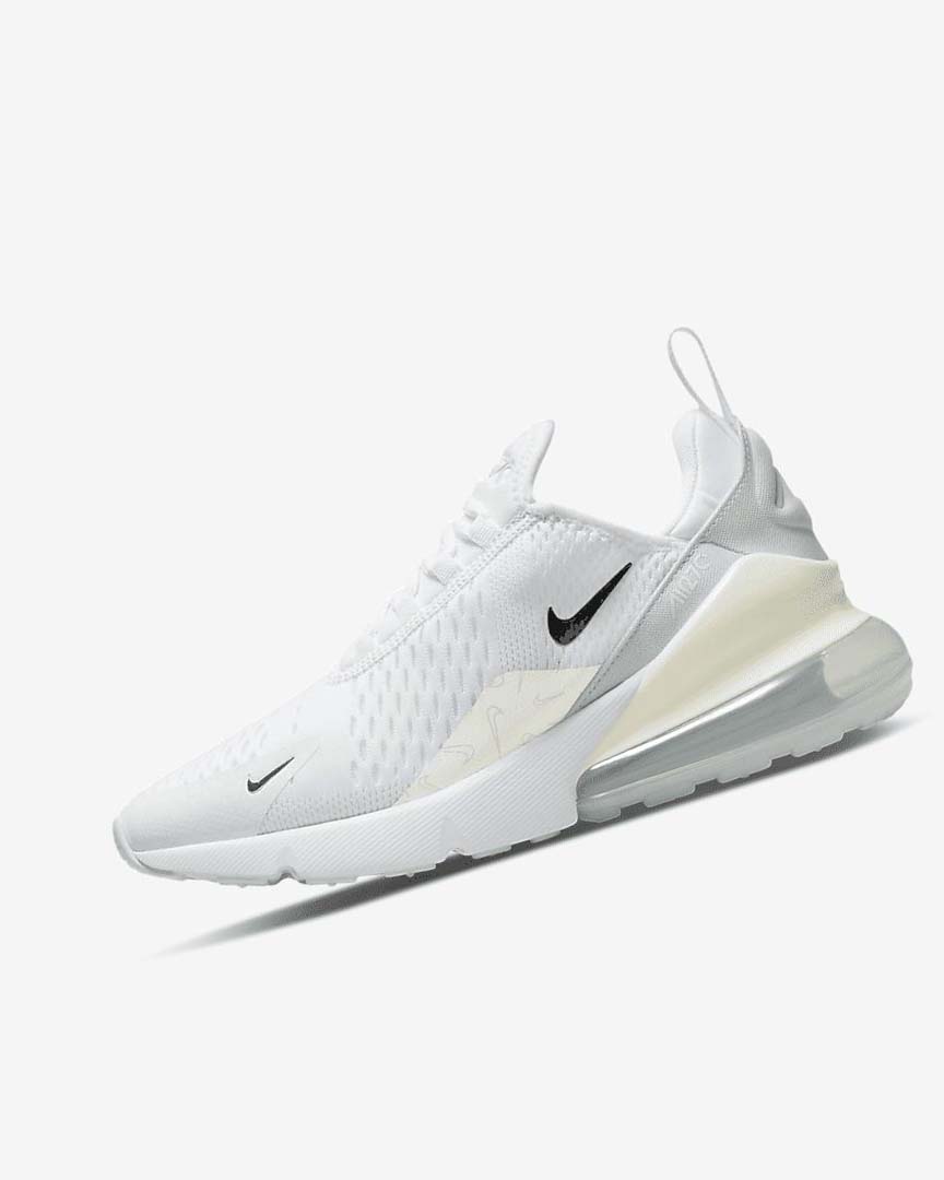 White / Platinum / Metal Silver Nike Air Max 270 Women\'s Casual Shoes | CA_4516