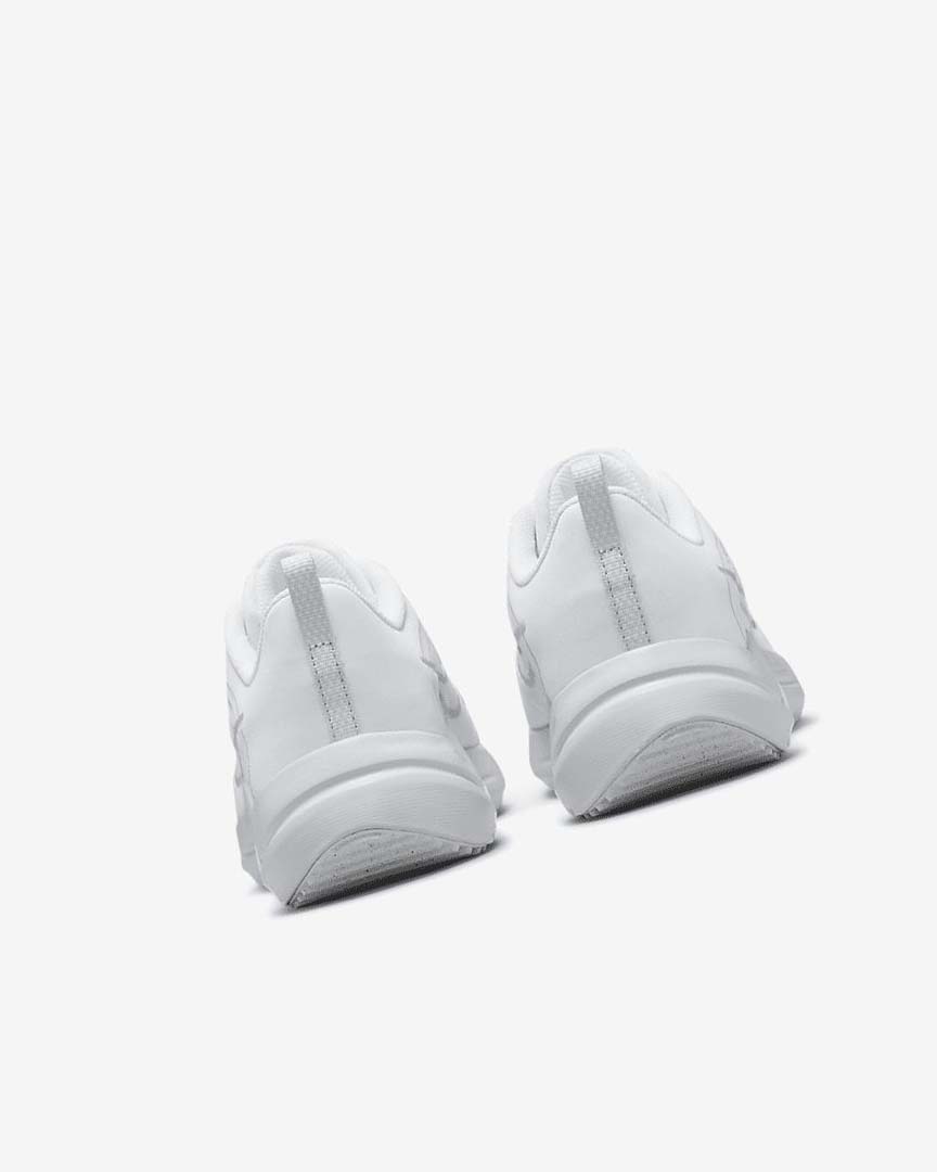 White / Platinum / Metal Silver Nike Downshifter 12 Women's Running Shoes | CA_4570