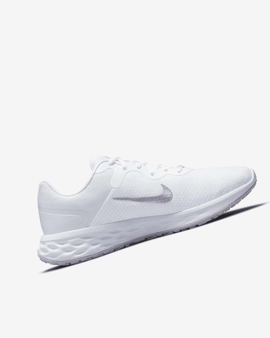White / Platinum / Metal Silver Nike Revolution 6 Next Nature Women's Running Shoes | CA_5601