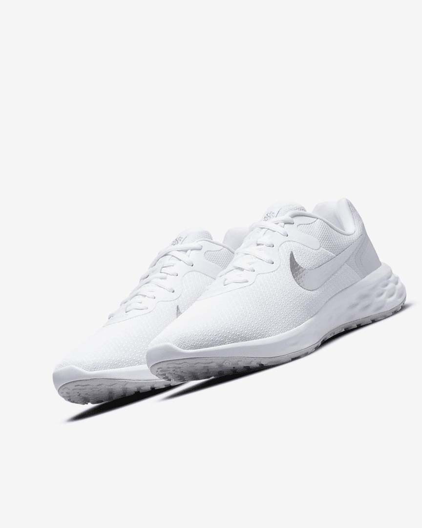 White / Platinum / Metal Silver Nike Revolution 6 Next Nature Women's Running Shoes | CA_5601