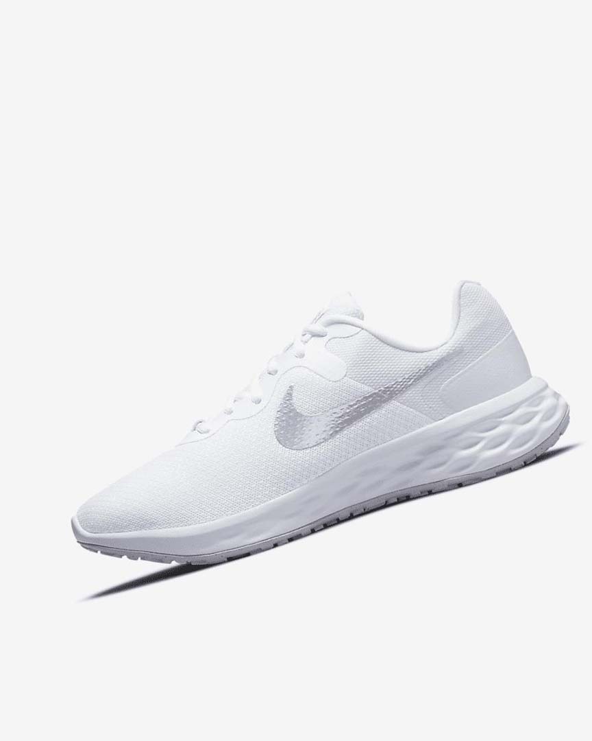White / Platinum / Metal Silver Nike Revolution 6 Next Nature Women\'s Running Shoes | CA_5601