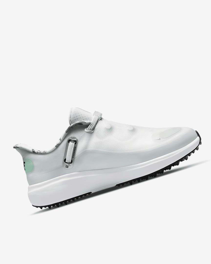 White / Platinum / Mint / Black Nike React Ace Tour Women's Golf Shoes | CA_5450