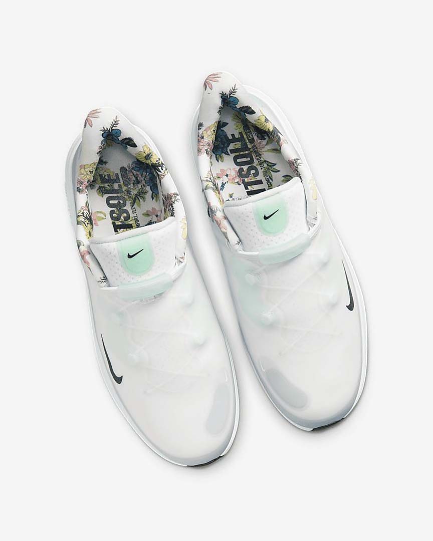 White / Platinum / Mint / Black Nike React Ace Tour Women's Golf Shoes | CA_5450