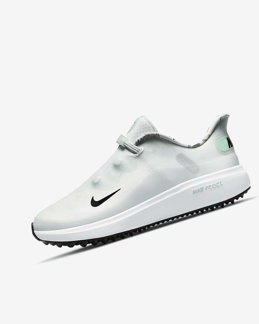 White / Platinum / Mint / Black Nike React Ace Tour Women\'s Golf Shoes | CA_5450