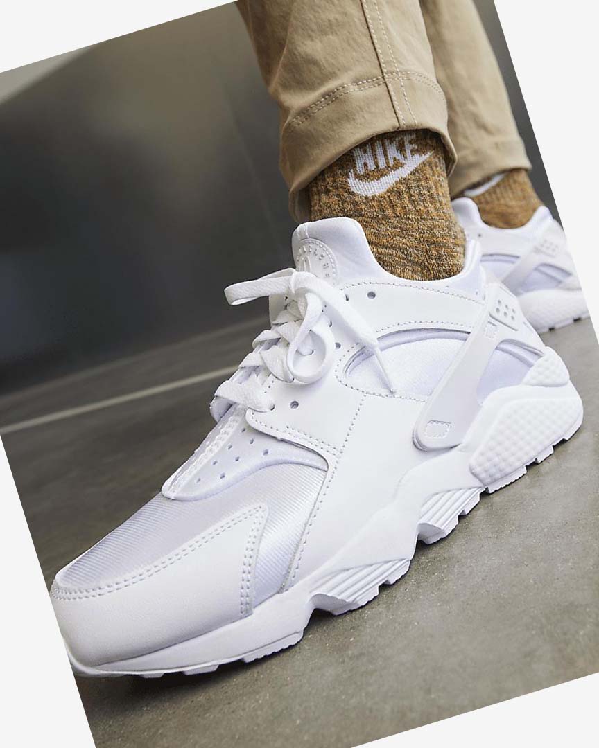 White / Platinum Nike Air Huarache Women's Sneakers | CA_3100
