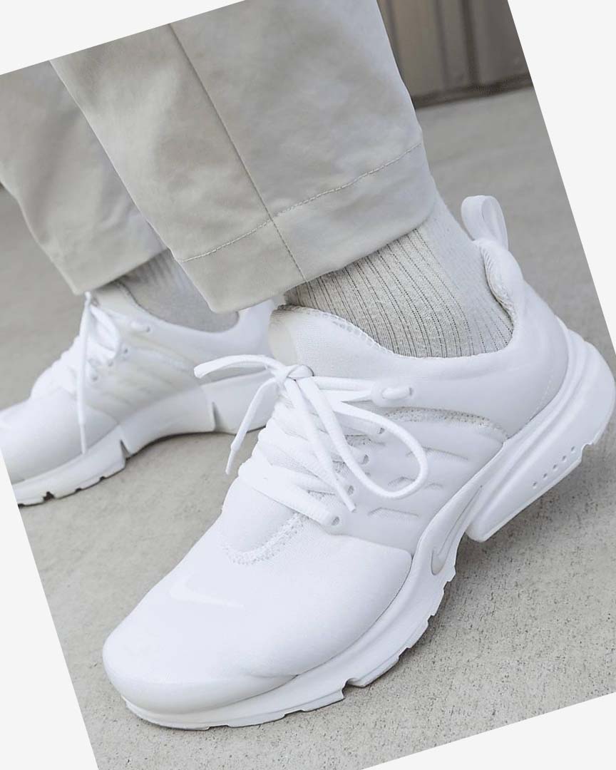 White / Platinum Nike Air Presto Men's Sneakers | CA_4498