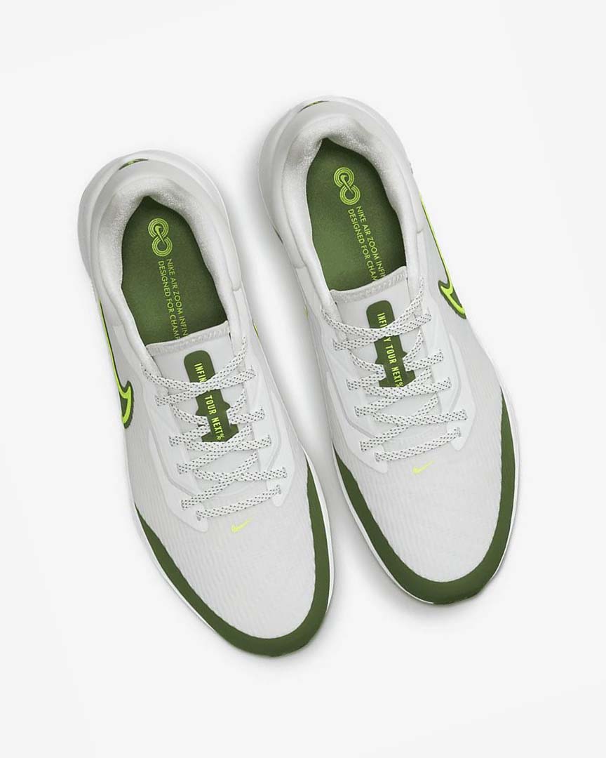 White / Platinum Nike Air Zoom Infinity Tour NEXT% Men's Golf Shoes | CA_1123