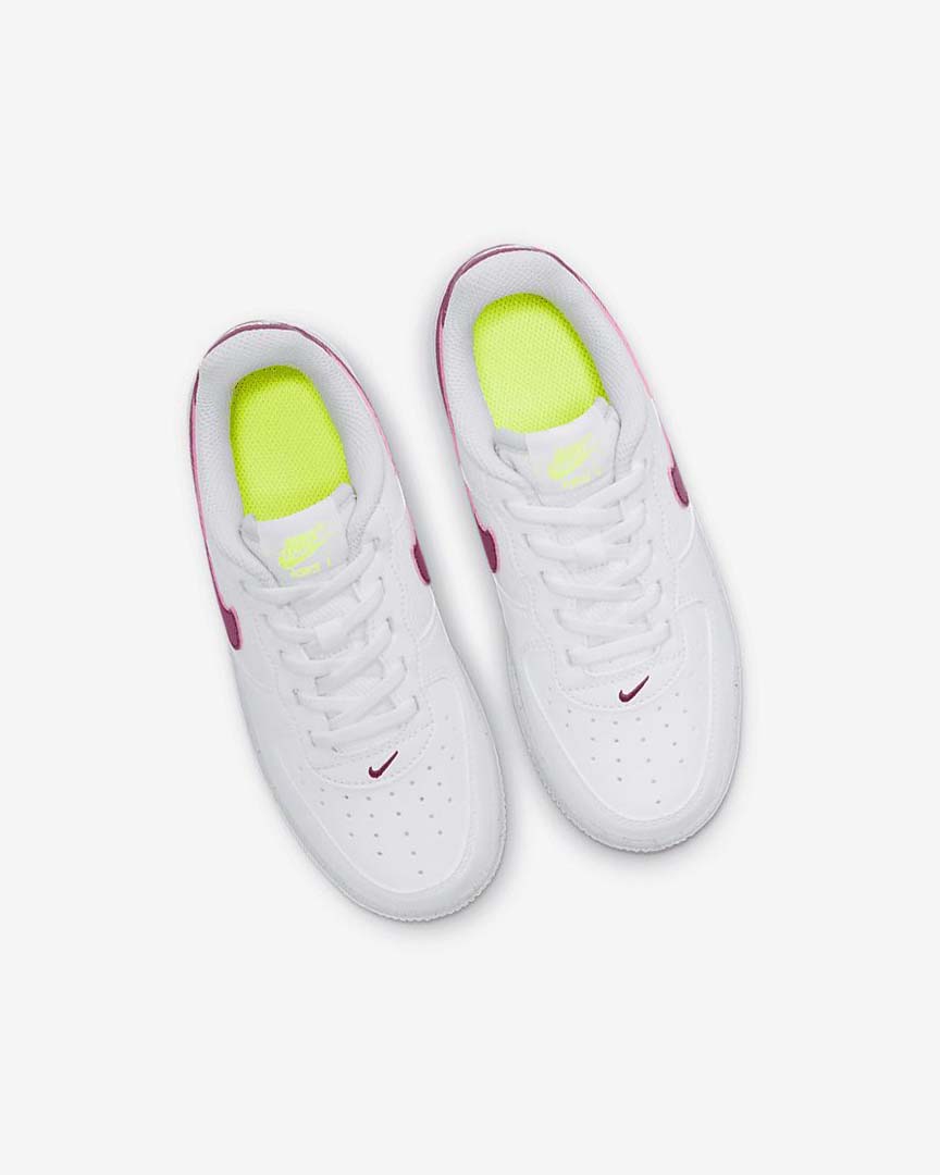 White / Platinum Nike Force 1 Next Nature Boys' Shoes | CA_3251