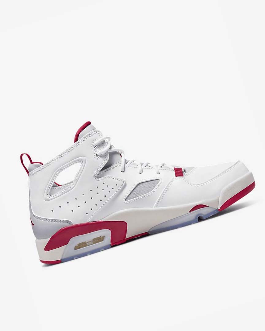 White / Platinum Nike Jordan Flight Club '91 Men's Basketball Shoes | CA_2212