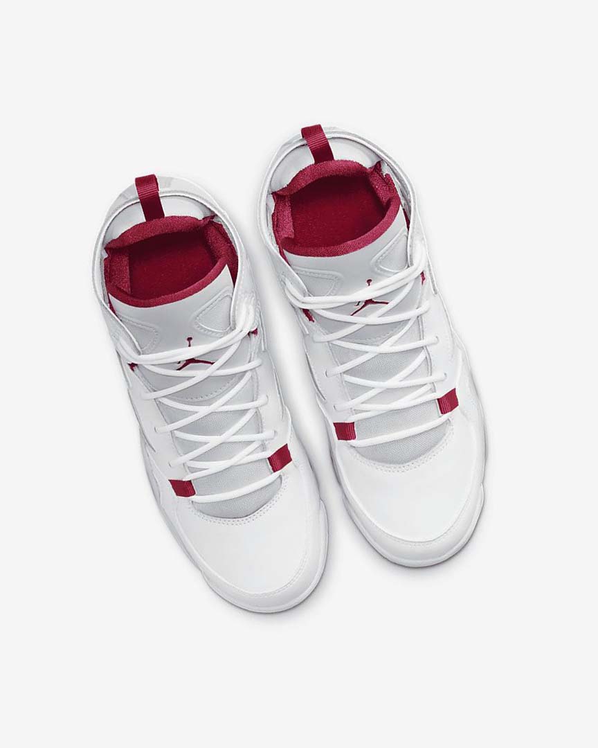 White / Platinum Nike Jordan Flight Club '91 Boys' Basketball Shoes | CA_5206