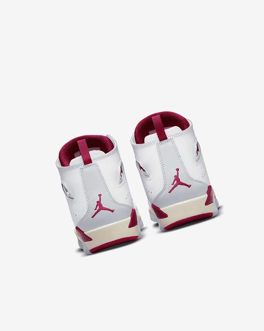 White / Platinum Nike Jordan Flight Club '91 Boys' Basketball Shoes | CA_5206