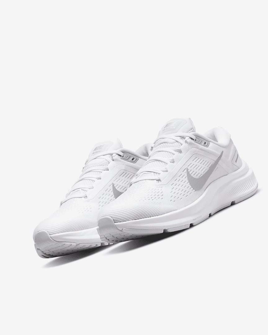 White / Platinum / Platinum / Metal Silver Nike Air Zoom Structure 24 Women's Running Shoes | CA_4642