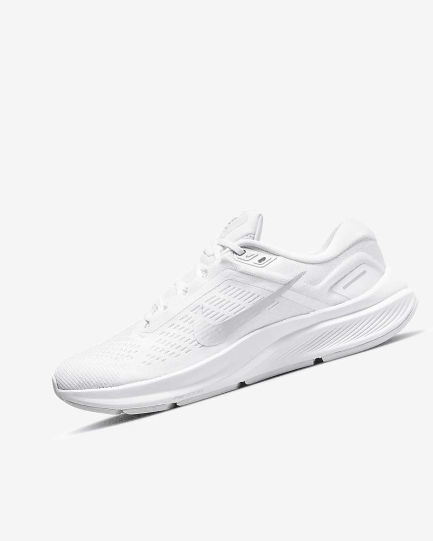 White / Platinum / Platinum / Metal Silver Nike Air Zoom Structure 24 Women\'s Running Shoes | CA_4642