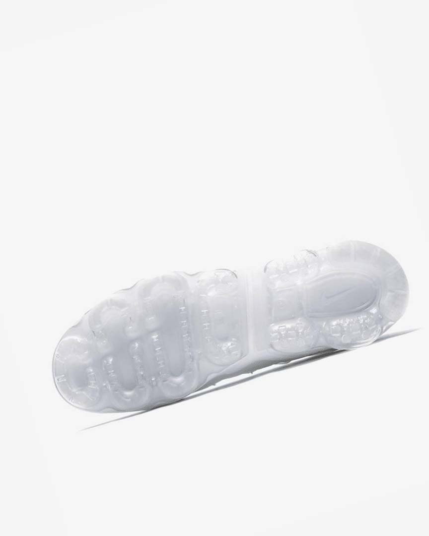 White / Platinum / White Nike Air VaporMax Plus Men's Sneakers | CA_5358
