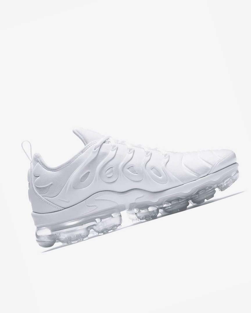 White / Platinum / White Nike Air VaporMax Plus Men's Sneakers | CA_5358