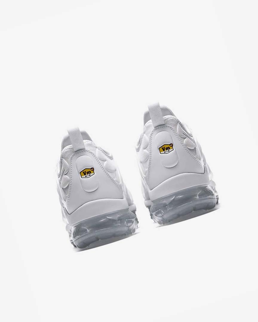 White / Platinum / White Nike Air VaporMax Plus Men's Sneakers | CA_5358