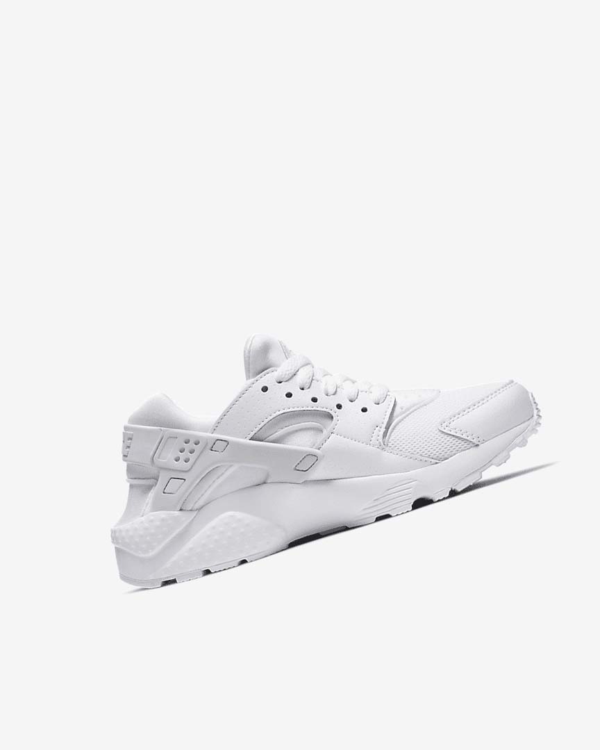 White / Platinum / White Nike Huarache Run Girls' Shoes | CA_2324
