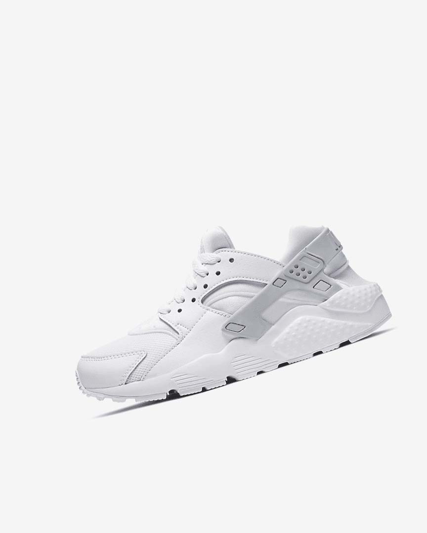 White / Platinum / White Nike Huarache Run Girls\' Shoes | CA_2324