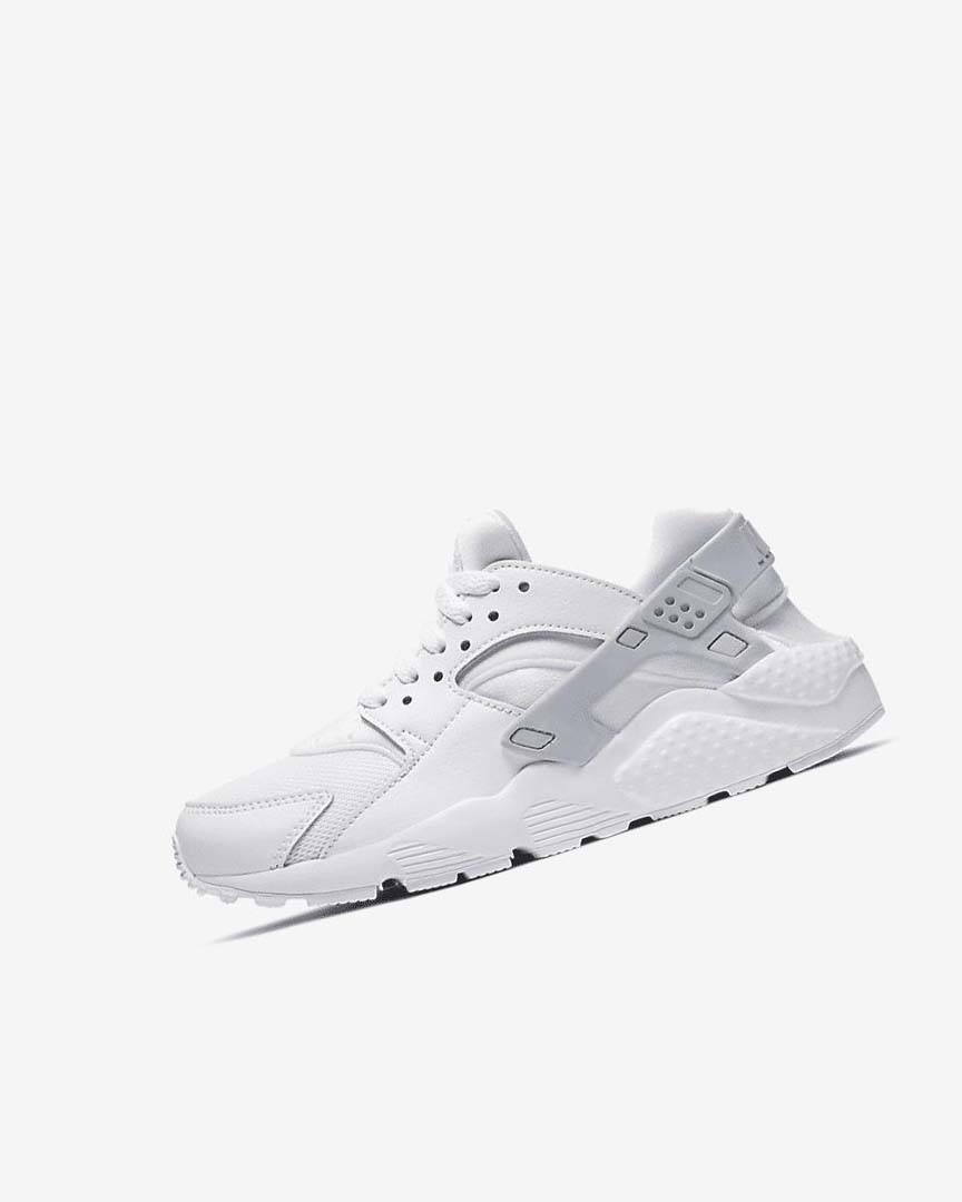 White / Platinum / White Nike Huarache Run Boys\' Shoes | CA_2788