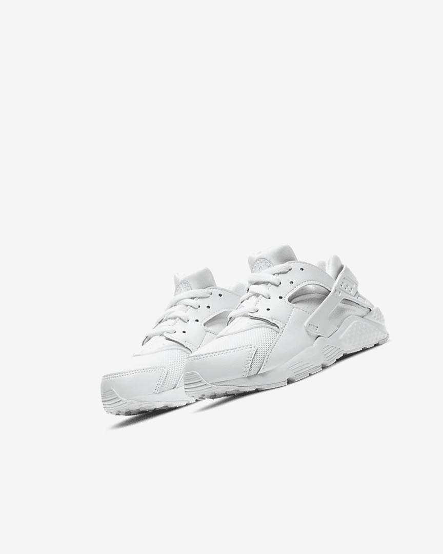 White / Platinum / White Nike Huarache Run Boys' Shoes | CA_2812