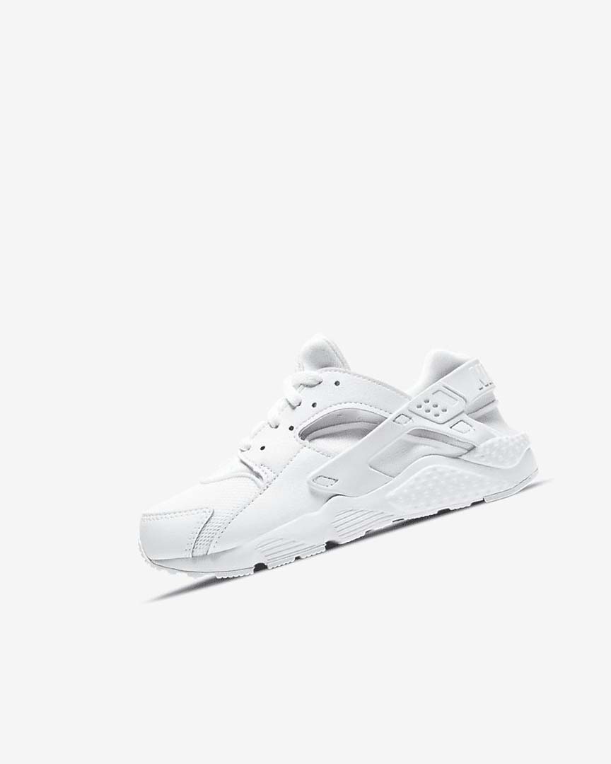 White / Platinum / White Nike Huarache Run Boys\' Shoes | CA_2812