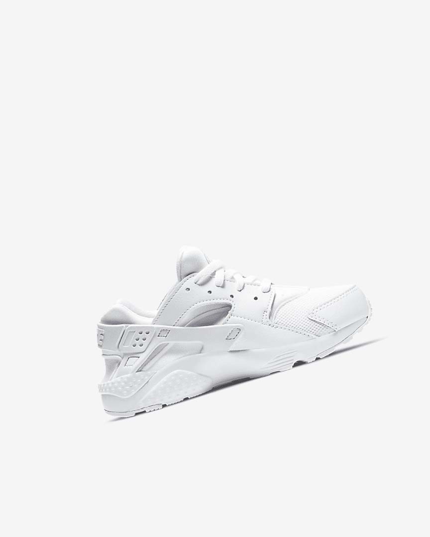 White / Platinum / White Nike Huarache Run Girls' Shoes | CA_4734