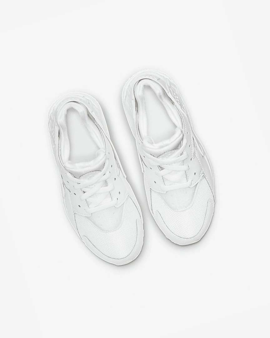 White / Platinum / White Nike Huarache Run Girls' Shoes | CA_4734