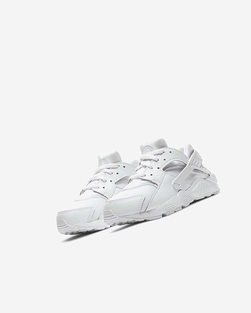 White / Platinum / White Nike Huarache Run Girls' Shoes | CA_4734