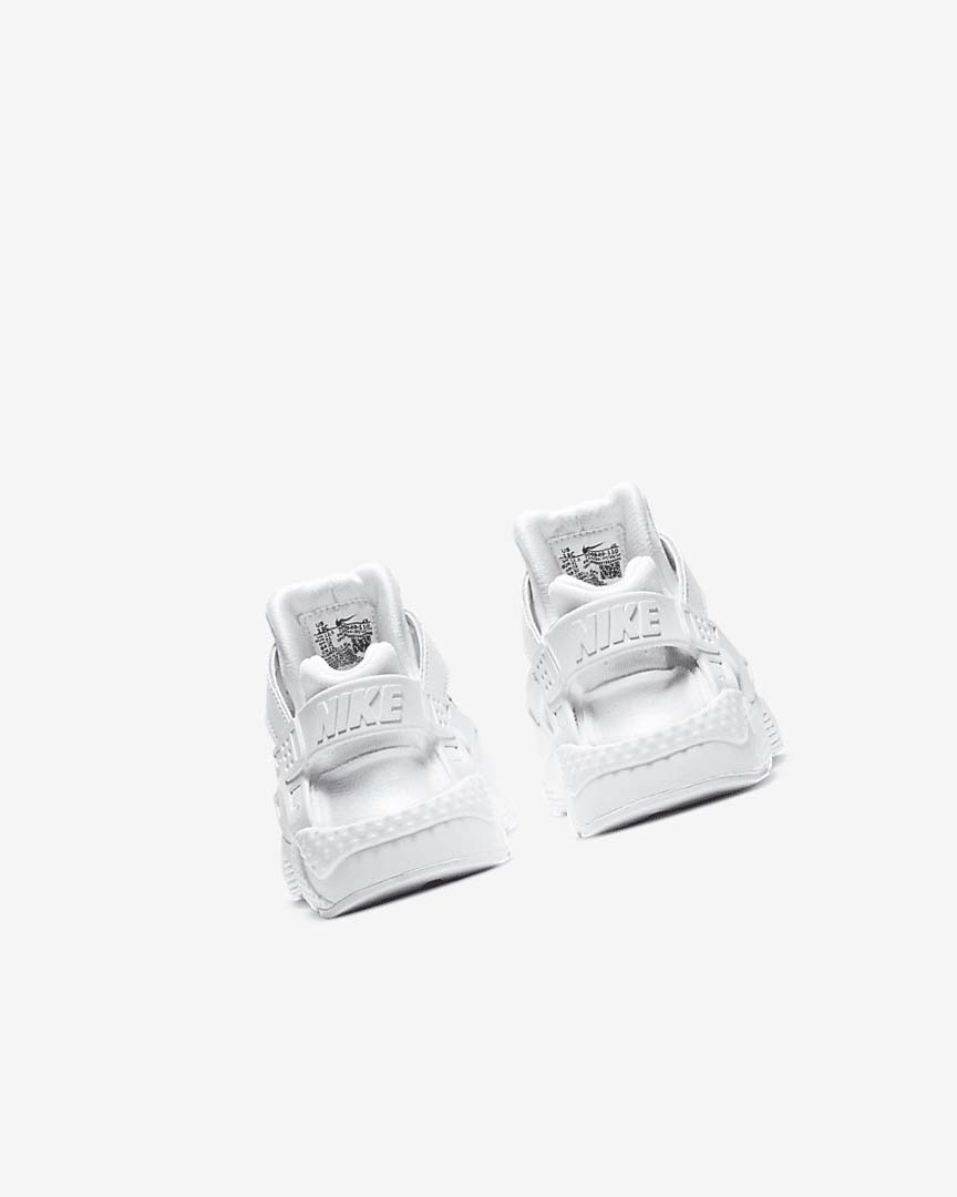 White / Platinum / White Nike Huarache Run Girls' Shoes | CA_4734