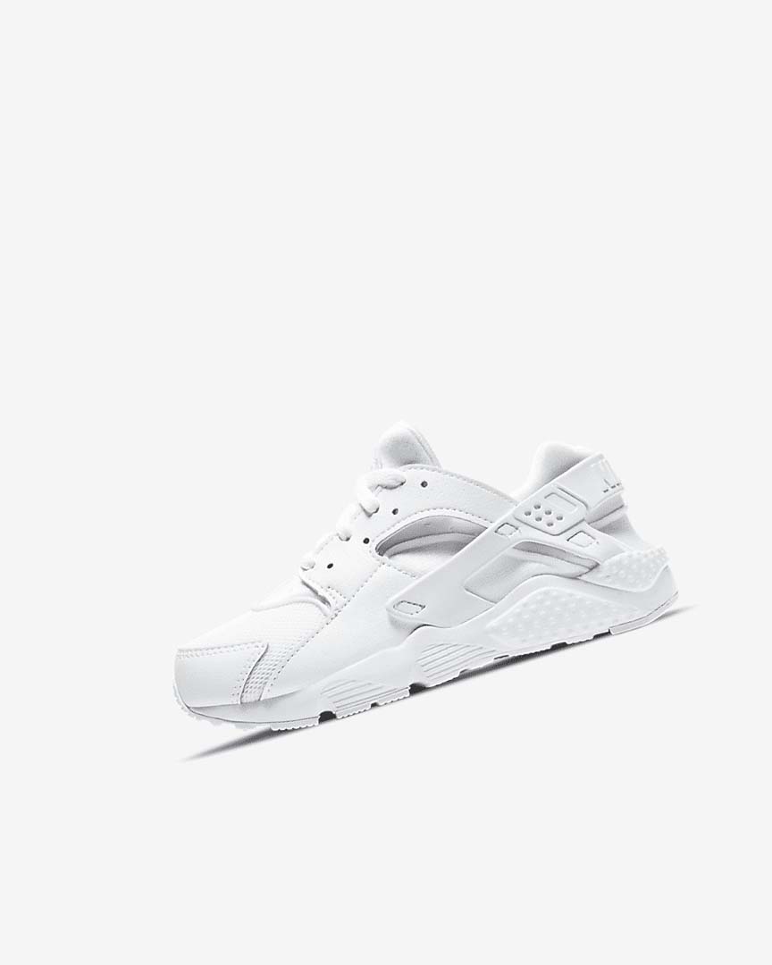 White / Platinum / White Nike Huarache Run Girls\' Shoes | CA_4734