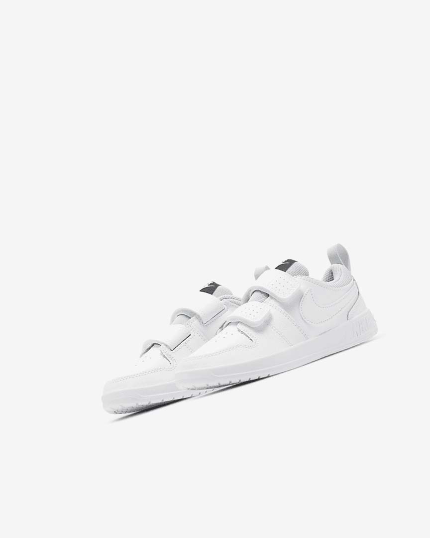 White / Platinum / White Nike Pico 5 Girls' Shoes | CA_4640
